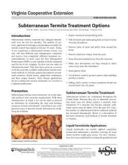 Subterranean Termite Treatment Options Introduction