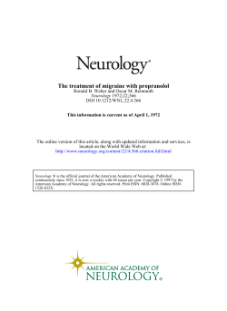 The treatment of migraine with propranolol