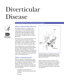 Diverticular Disease What is diverticular disease? National Digestive Diseases Information Clearinghouse