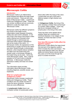 Microscopic Colitis Crohn's and Colitis UK Information Sheet