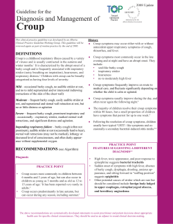 Croup Diagnosis and Management of Guideline for the
