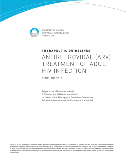 ANTIRETROVIRAL (ARV) TREATMENT OF ADULT HIV INFECTION