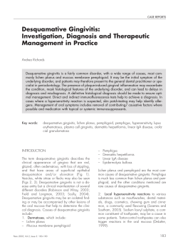 Desquamative Gingivitis: Investigation, Diagnosis and Therapeutic Management in Practice