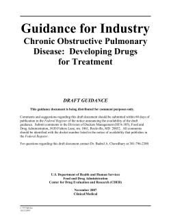 Guidance for Industry Chronic Obstructive Pulmonary Disease:  Developing Drugs for Treatment