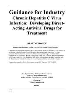 Guidance for Industry Chronic Hepatitis C Virus Infection:  Developing Direct-