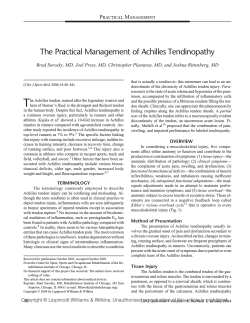 T The Practical Management of Achilles Tendinopathy P M
