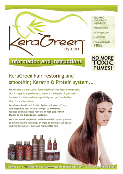 Information and Instructions KeraGreen and smoothing Keratin &amp; Protein system...