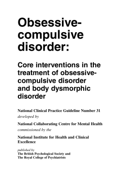 Obsessive- compulsive disorder: Core interventions in the
