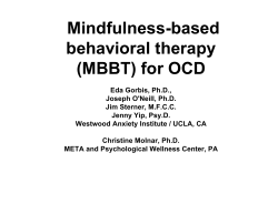 Mindfulness-based behavioral therapy (MBBT) for OCD