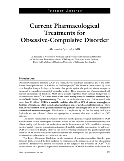 Current Pharmacological Treatments for Obsessive-Compulsive Disorder F