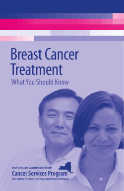 Breast Cancer Treatment What You Should Know Cancer Services Program