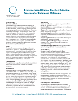 Evidence-based Clinical Practice Guideline: Treatment of Cutaneous Melanoma