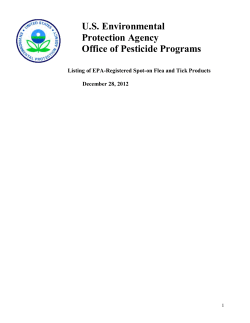 U.S. Environmental Protection Agency Office of Pesticide Programs