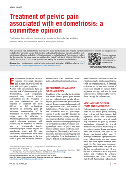 Treatment of pelvic pain associated with endometriosis: a committee opinion