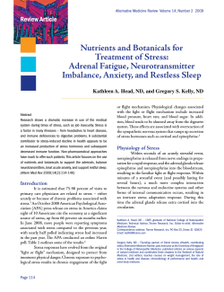 Nutrients and Botanicals for Treatment of Stress: Adrenal Fatigue, Neurotransmitter