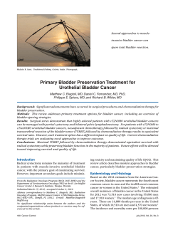 Primary Bladder Preservation Treatment for Urothelial Bladder Cancer