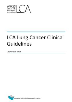 LCA Lung Cancer Clinical Guidelines December 2013