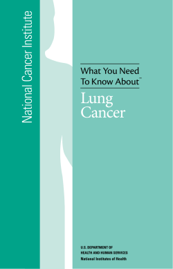 Lung Cancer National Cancer Institute What You Need