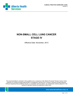 NON-SMALL CELL LUNG CANCER STAGE IV Effective Date: November, 2013