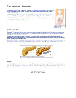 Acute Pancreatitis:     Introduction