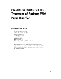 Treatment of Patients With Panic Disorder