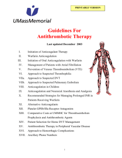 Guidelines For Antithrombotic Therapy