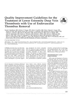 Quality Improvement Guidelines for the Treatment of Lower Extremity Deep Vein
