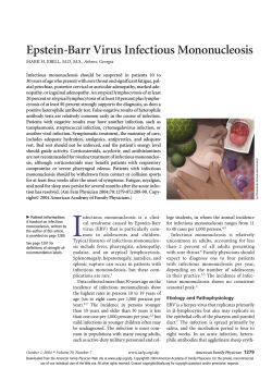 Infectious  mononucleosis  should  be  suspected ... 30 years of age who present with sore throat and...