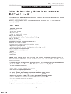 British HIV Association guidelines for the treatment of TB/HIV coinfection 2011