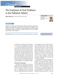 Clinical The Treatment of Oral Problems in the Palliative Patient ABSTRACT