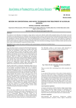 REVIEW ON CONVENTIONAL AND NOVEL TECHNIQUES FOR TREATMENT OF ALVEOLAR OSTEITIS