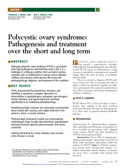 Polycystic ovary syndrome: Pathogenesis and treatment over the short and long term P