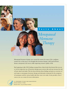 Menopausal Hormone Therapy F a c t s   A b o...