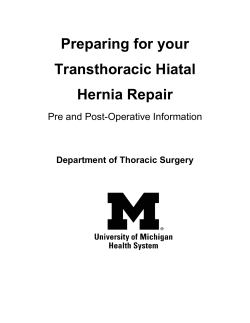 Preparing for your Transthoracic Hiatal Hernia Repair Pre and Post-Operative Information
