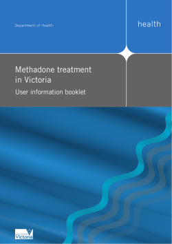 Methadone treatment in Victoria User information booklet