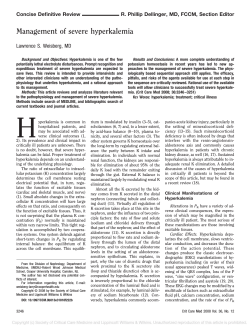 H Management of severe hyperkalemia R. Phillip Dellinger, MD, FCCM, Section Editor