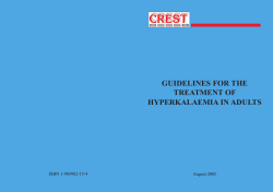 GUIDELINES FOR THE TREATMENT OF HYPERKALAEMIA IN ADULTS ISBN 1-903982-15-4