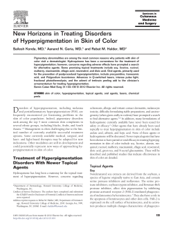 New Horizons in Treating Disorders of Hyperpigmentation in Skin of Color
