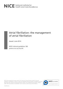 Atrial fibrillation: the management of atrial fibrillation Issued: June 2014