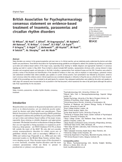 British Association for Psychopharmacology consensus statement on evidence-based