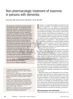 I Non-pharmacologic treatment of insomnia in persons with dementia