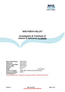 NHS FORTH VALLEY Investigation &amp; Treatment of Vitamin D deficiency in Adults
