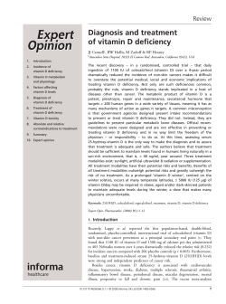 Diagnosis	and	treatment of	vitamin	D	deficiency Review JJ Cannell