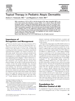 Topical Therapy in Pediatric Atopic Dermatitis Andrew C. Krakowski, MD,*