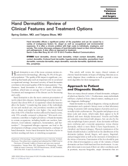 Hand Dermatitis: Review of Clinical Features and Treatment Options