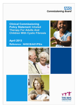 Clinical Commissioning Policy Statement:  April 2013