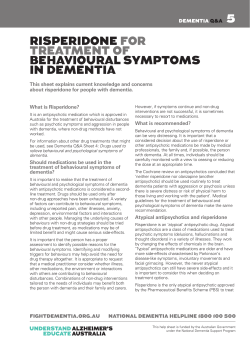 RISPERIDONE BEHAVIOURAL SYMPTOMS IN DEMENTIA FOR