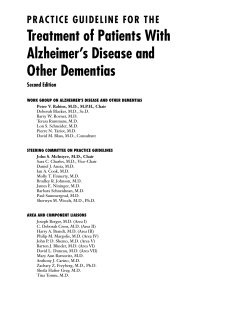 Treatment of Patients With Alzheimer’s Disease and Other Dementias