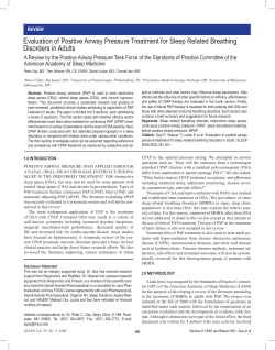 Evaluation of Positive Airway Pressure Treatment for Sleep Related Breathing REVIEW