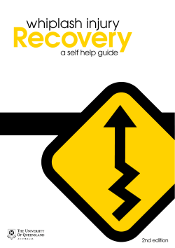 Recovery whiplash injury a self help guide 2nd edition